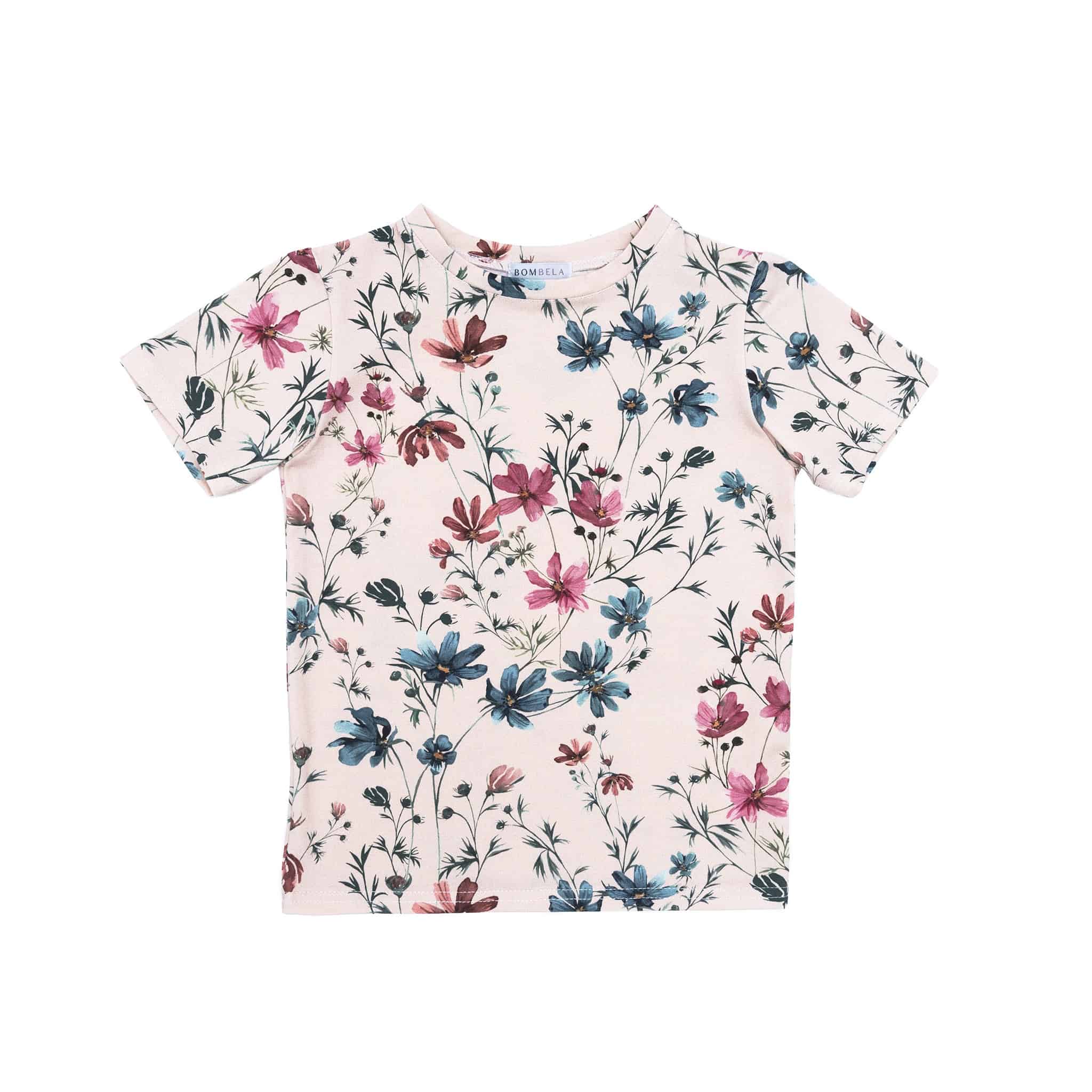 T-shirt kwiaty kosmos róż